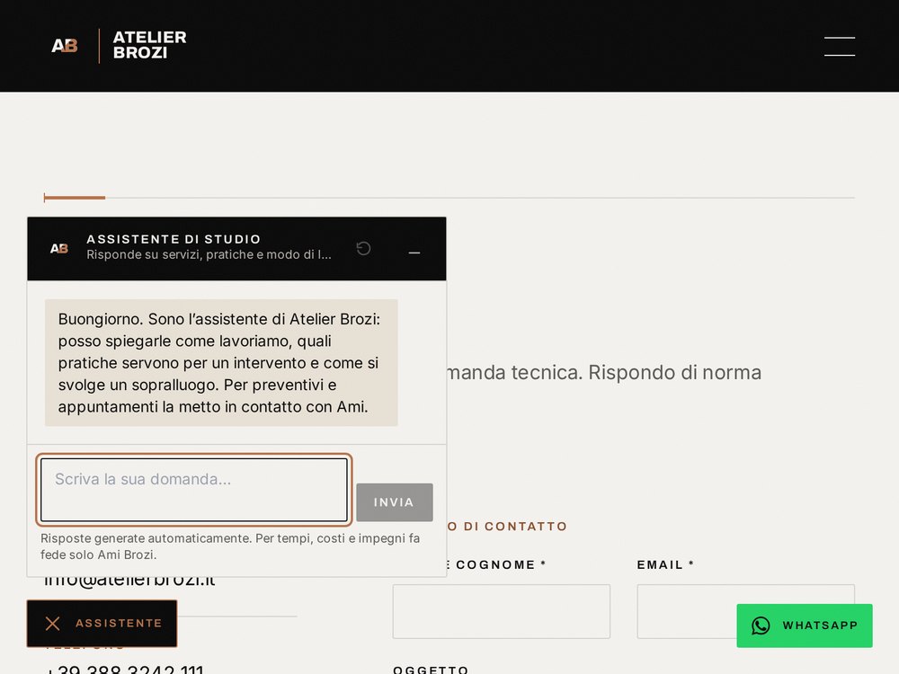 The Italian assistant on the Atelier Brozi site
