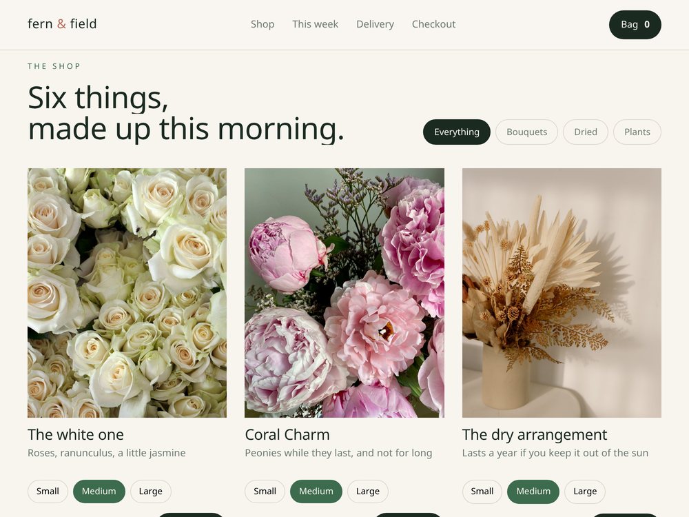 Fern & Field florist online shop