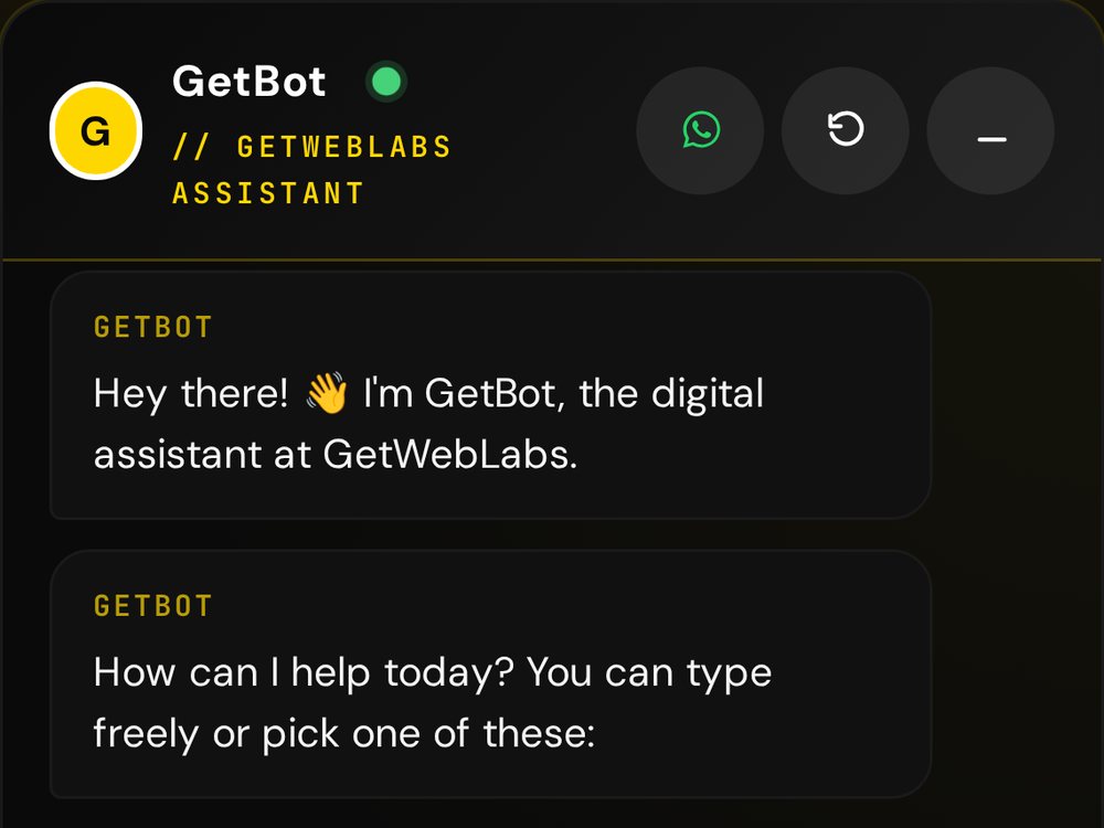 GetBot, the assistant on this website