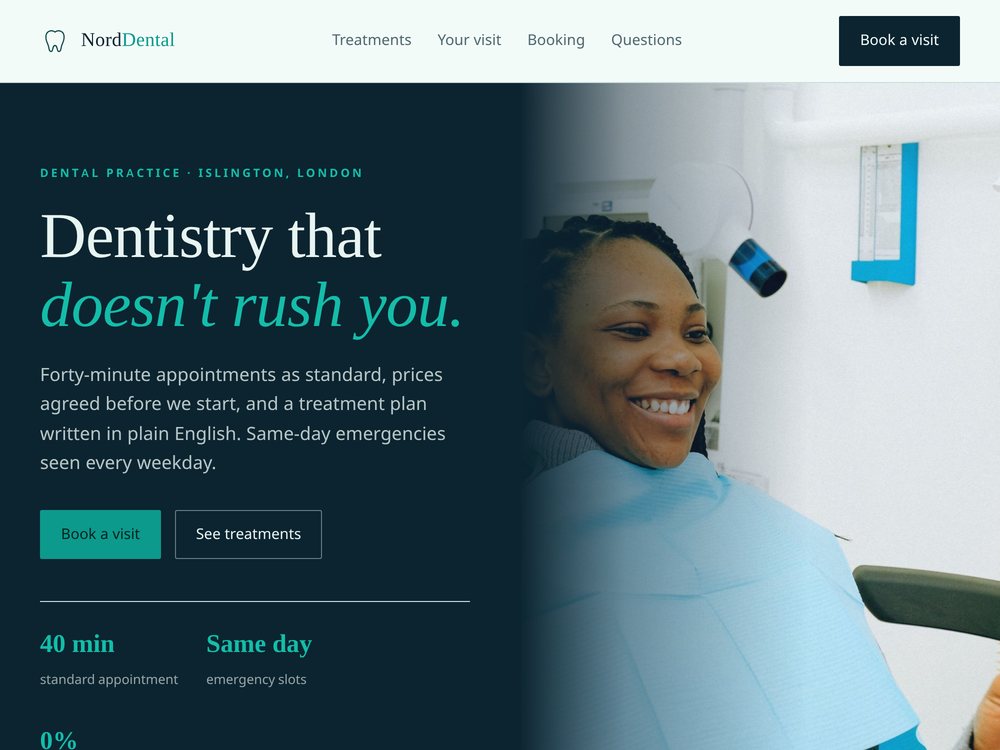 Nord Dental practice website