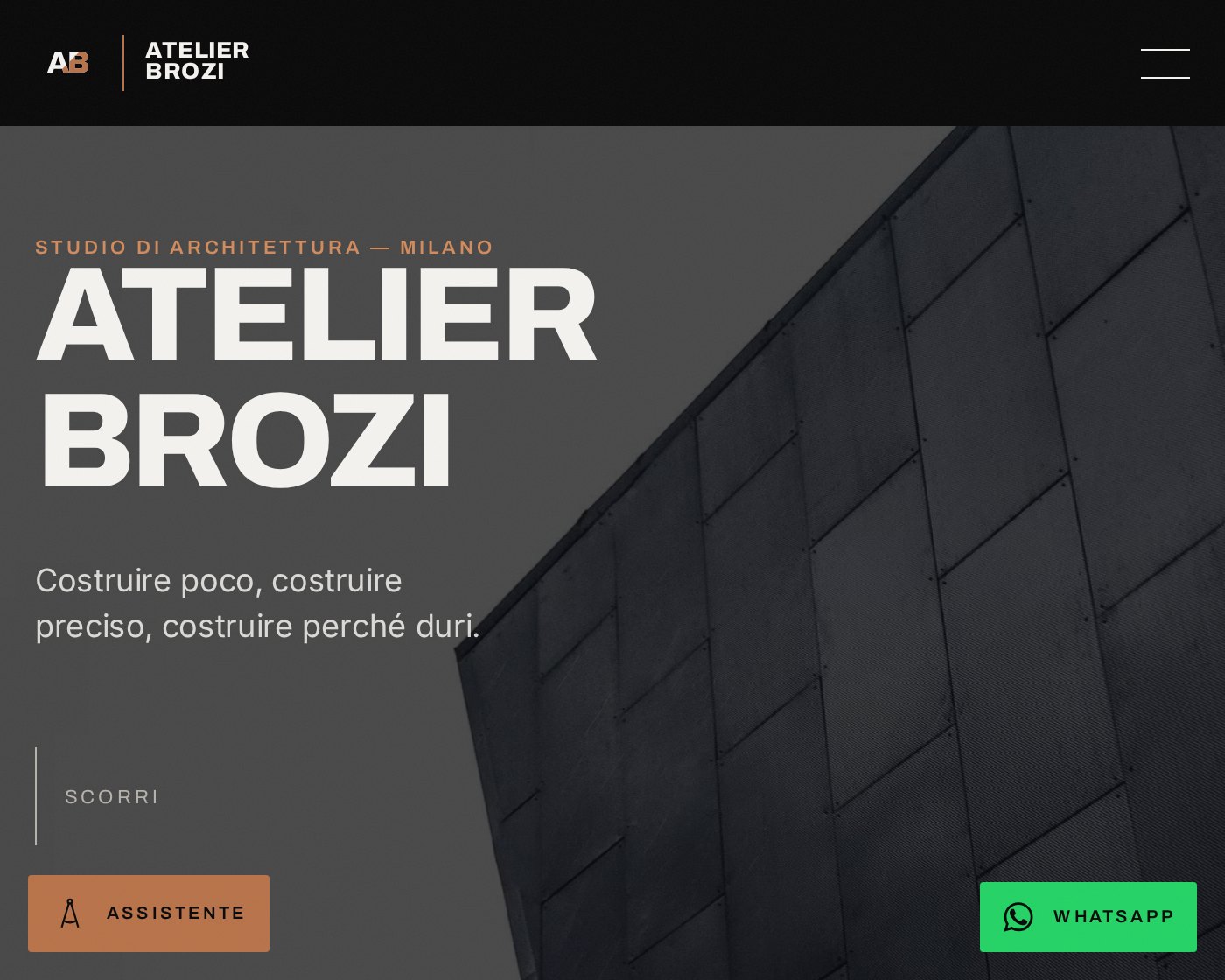 Atelier Brozi — an architecture studio in Milan, built and shipped by us
