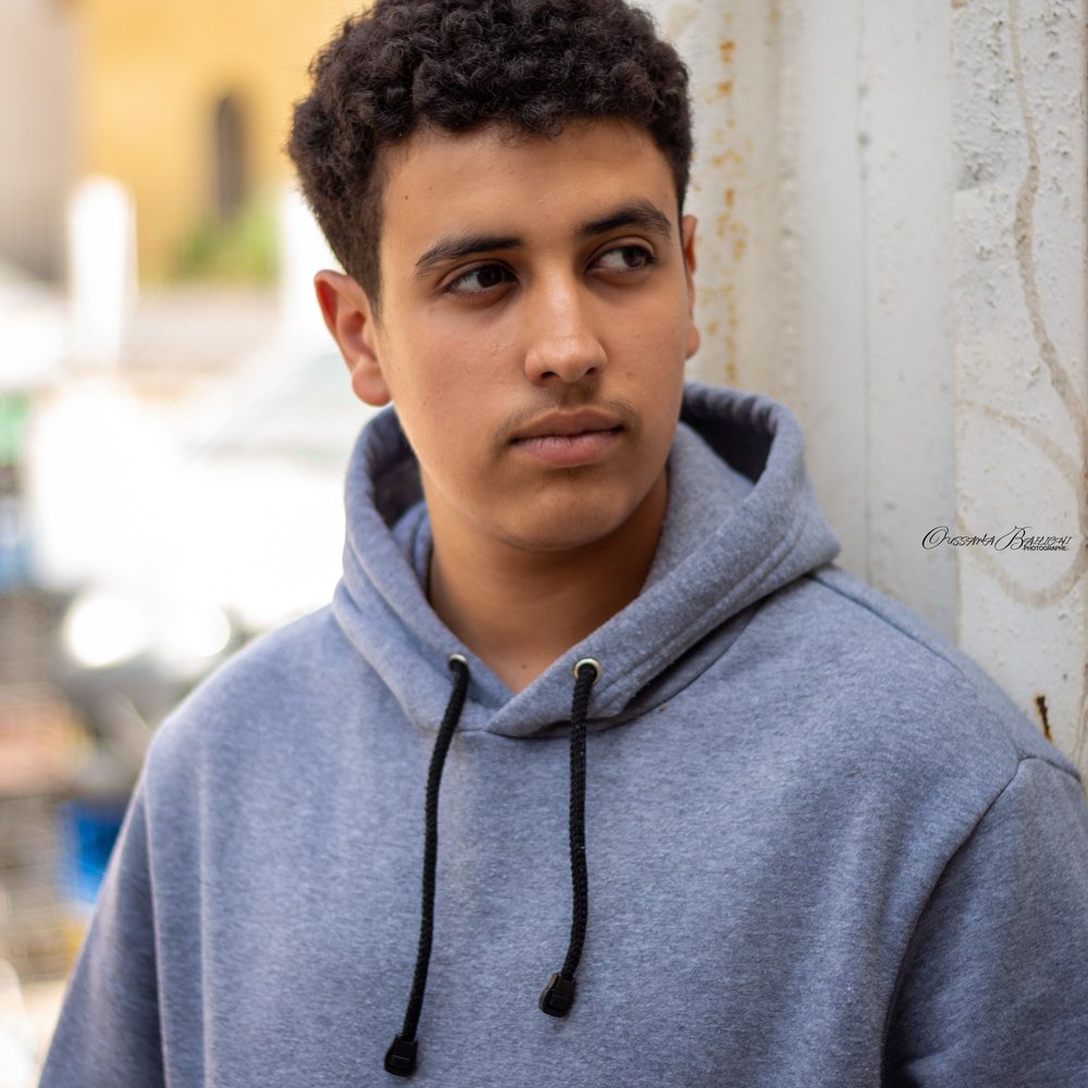 The loopback hoodie, worn