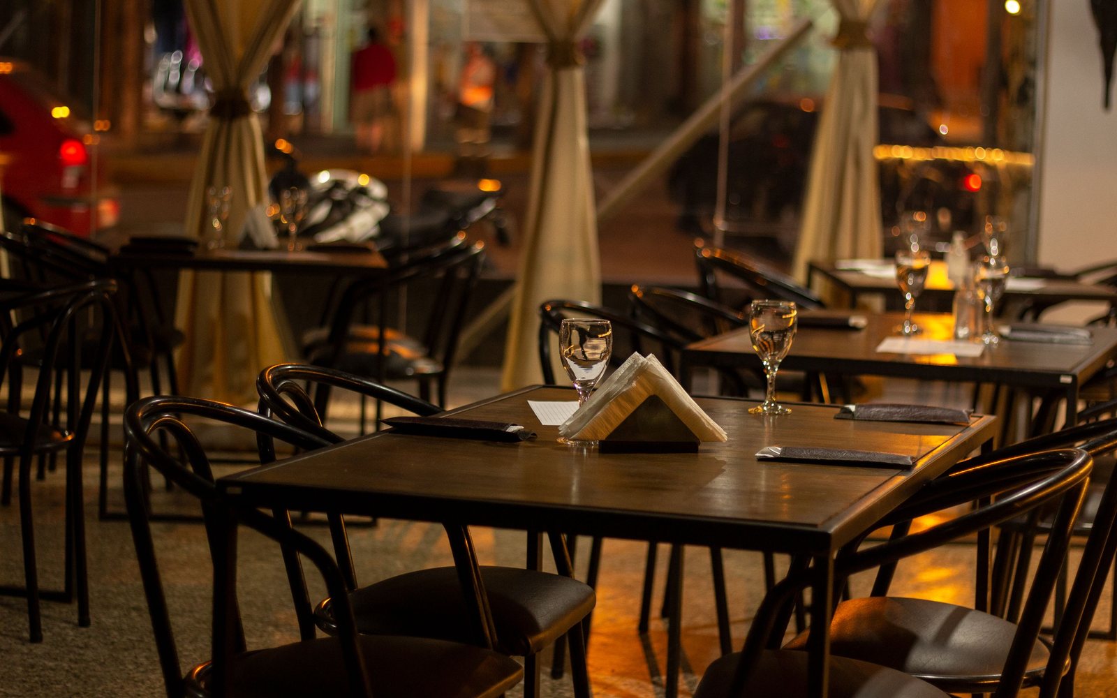 The dining room, laid for service
